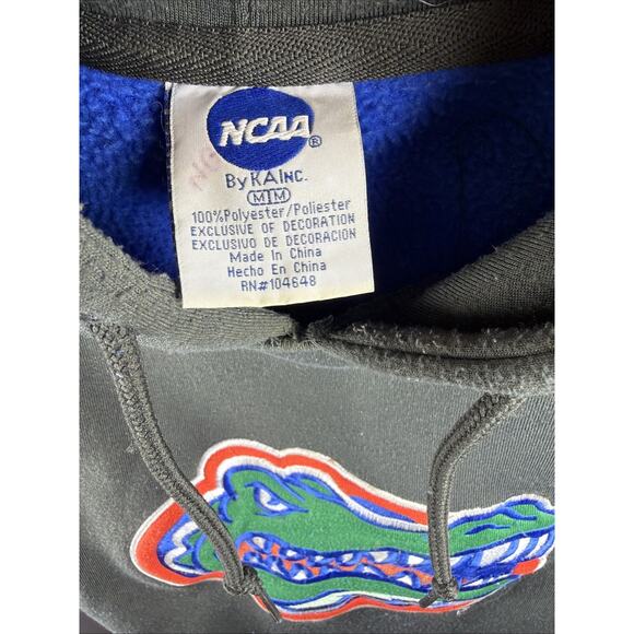 Florida Gators Hoodie Mens M NCAA By KA Black Blue Oversized Embroidered Logo - Picture 9 of 10